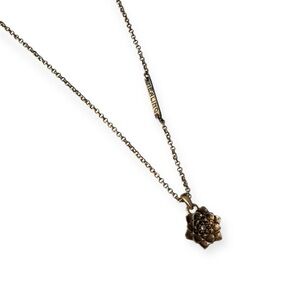 lucky brand bronze/gold lotus flower healing necklace